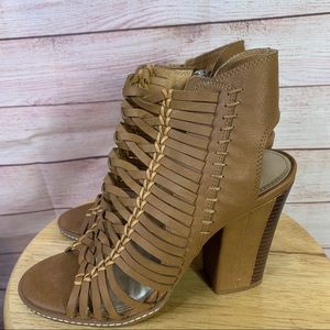 Cato Braided Peep Toe Ankle Booties‎ Sz8